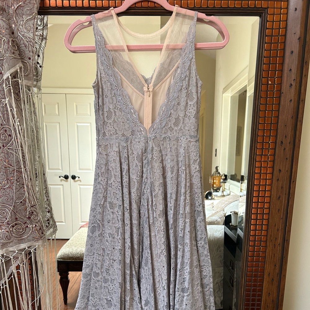 Lace and tulle maxi dress.